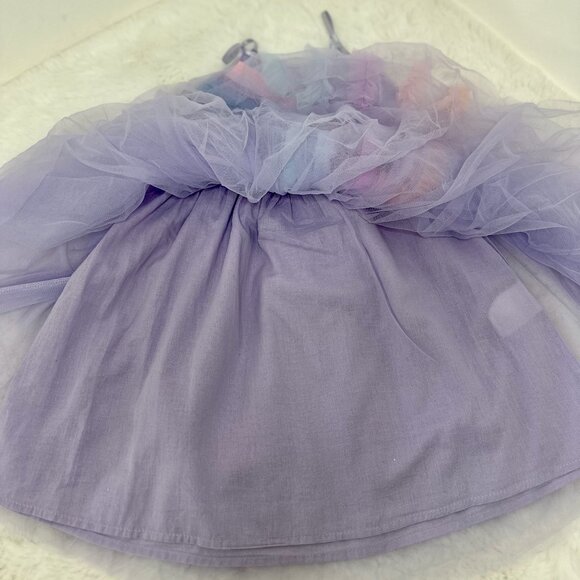 Cotton On Kids Girls Purple Tulle Rainbow Dress - Picture 9 of 11